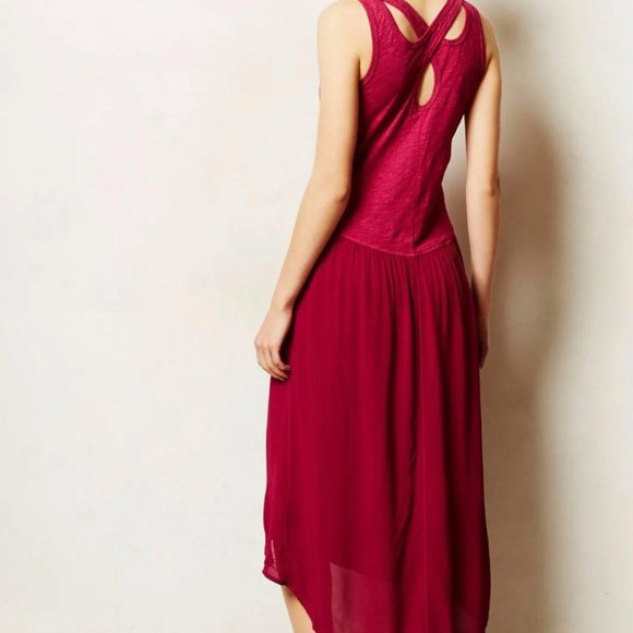 ANTHROPOLOGIE LEFT OF CENTER Fuschia Tulipan HighLow Sleeveless Ladies Dress, XS - Picture 2 of 10